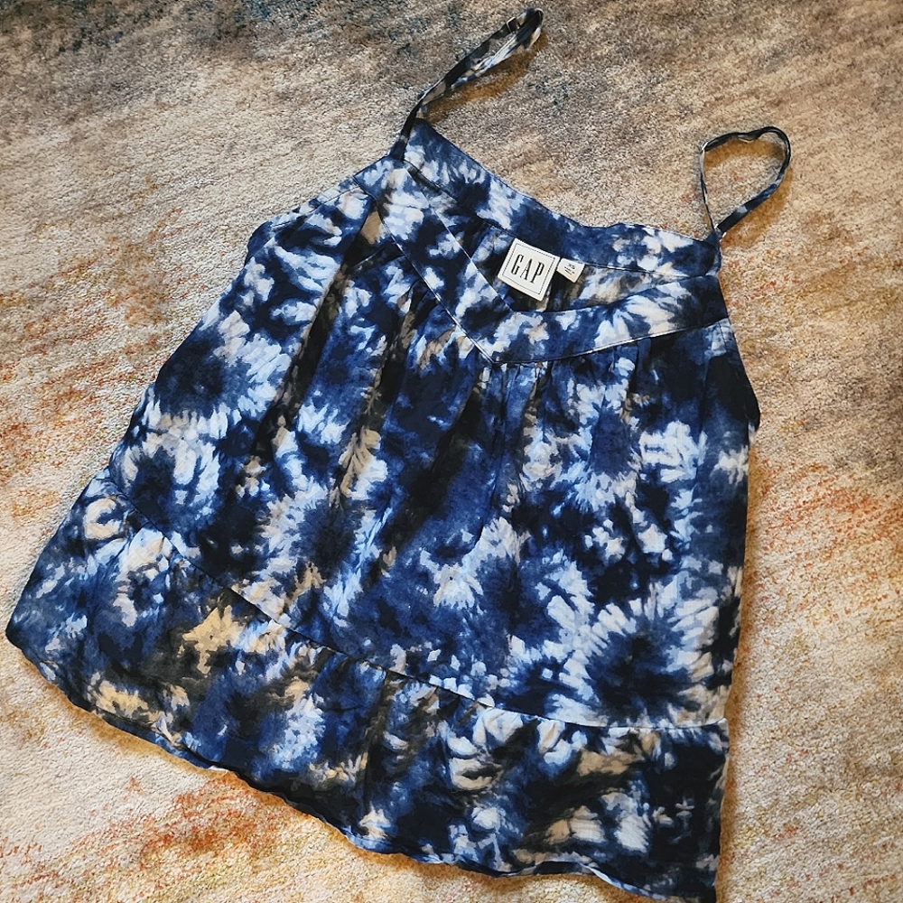 GAP Tie Dye Tiered Swing Crop Top